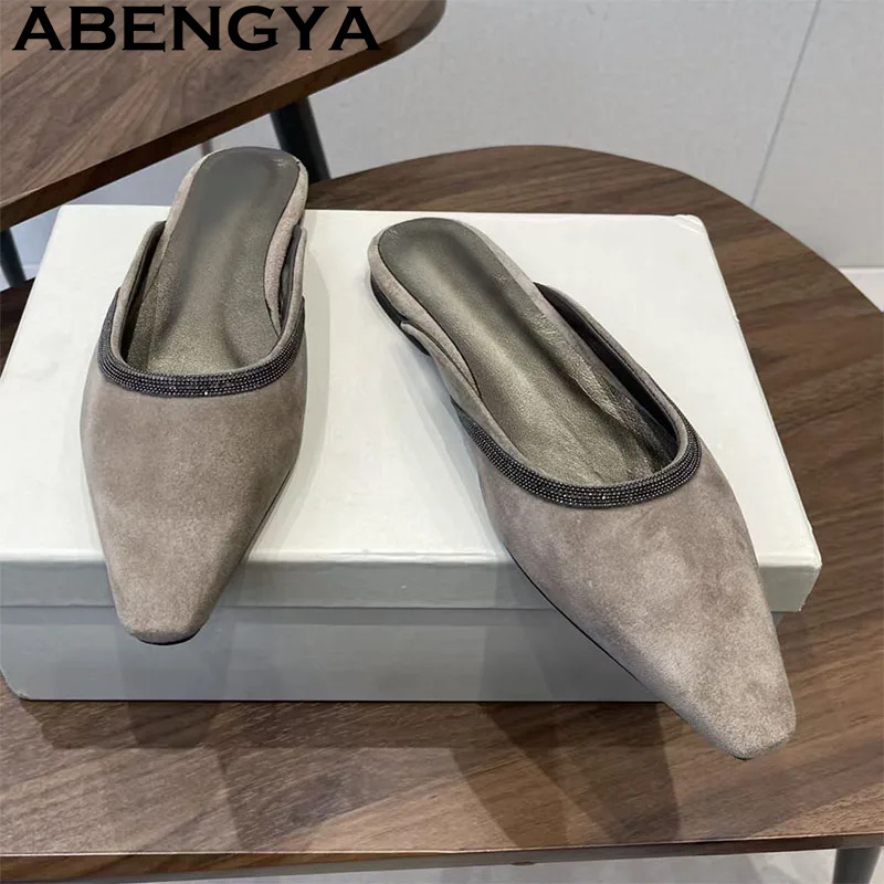 Women Shoes For Walking - Hoge Kwaliteit Suède Puntige Wrap Teen