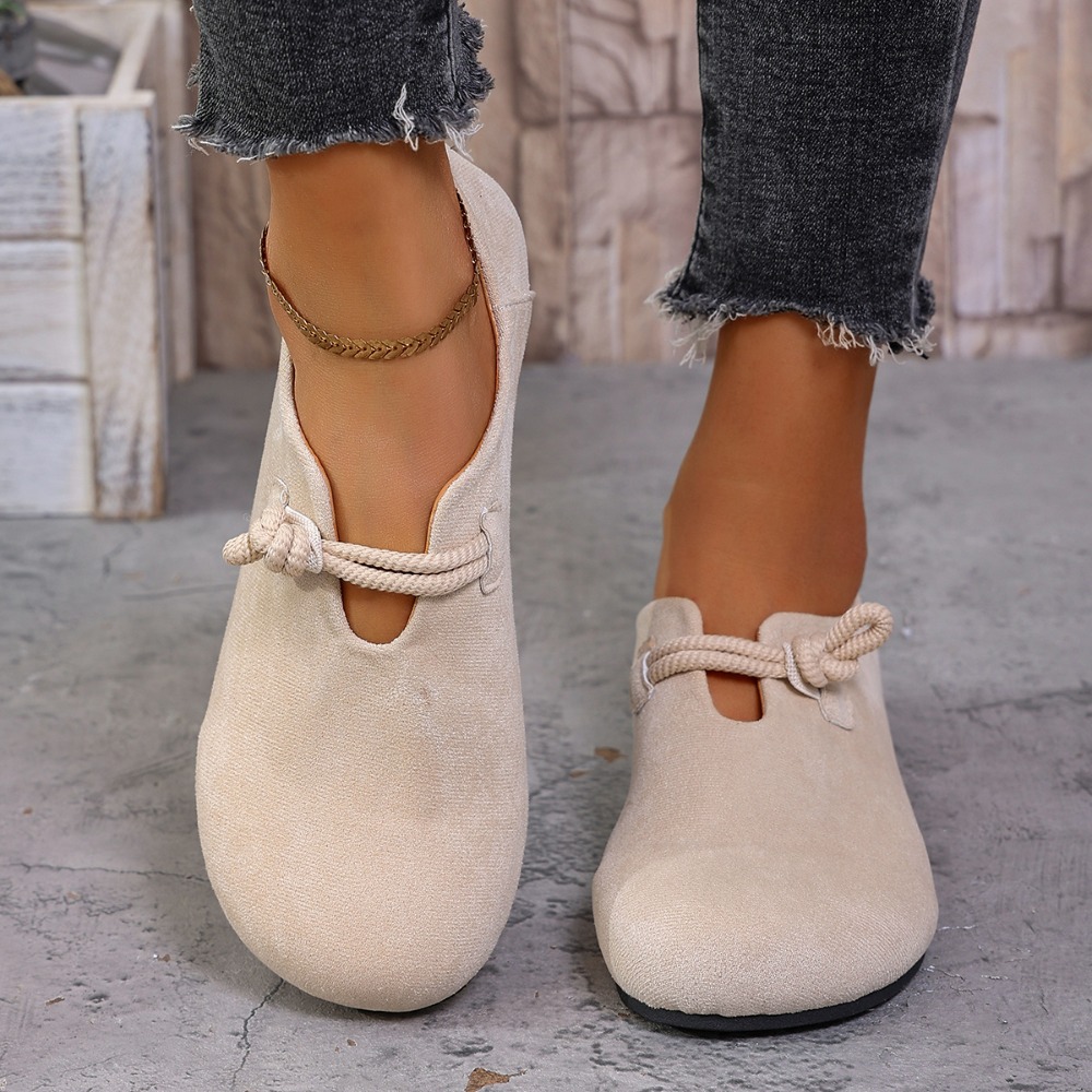 Women Shoes For Walking - Dames platte loafers met ronde neus,