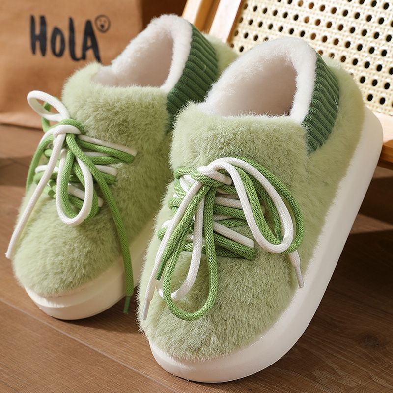 Women Shoes For Walking - Nieuwe stereoscopische full-wrap pantoffels thuis pluizige