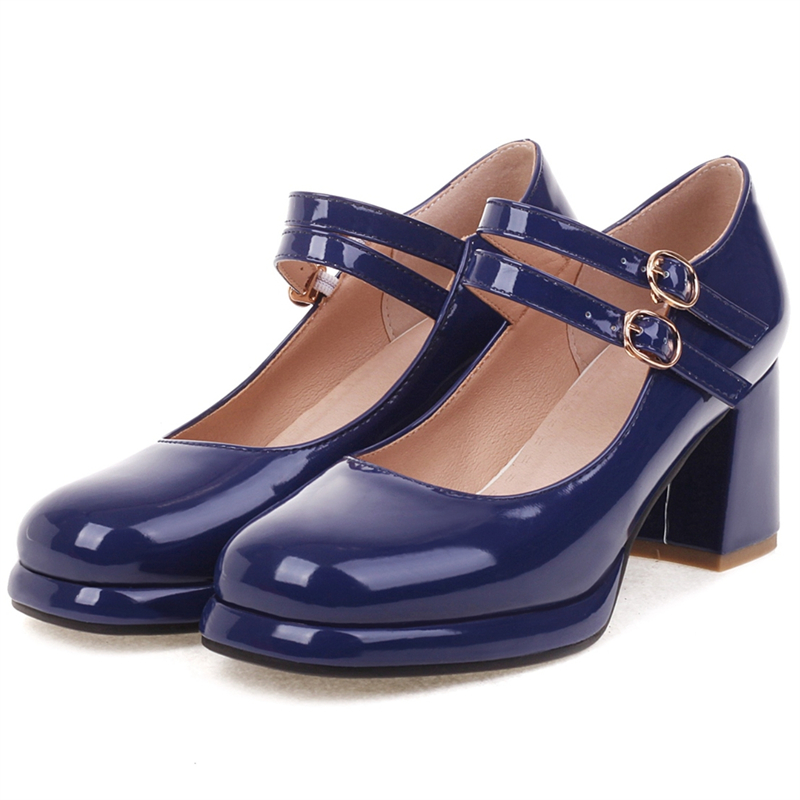 Women'S Shoes Navy Blue - Elegante hoge hakken pumps Mary Janes
