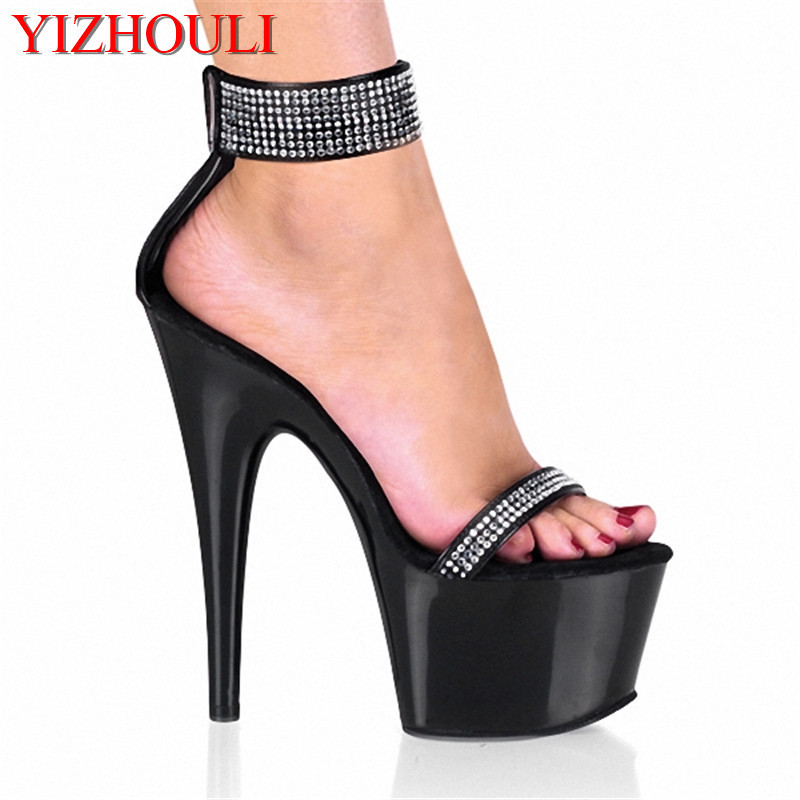 Metallic Heel Sandal - Modellen sexy 15 cm hoge hak