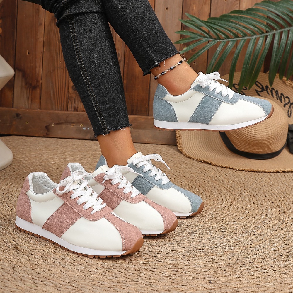 Women Shoes For Walking - Dames Color Block Sneakers met Veters
