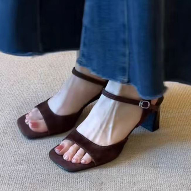Women Shoes For Walking - Hoge hakken Damessandalen Dikke schoenen Mode